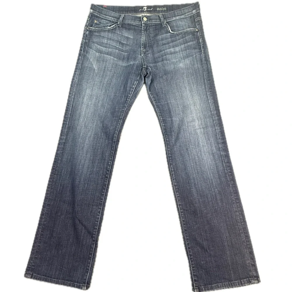 7 For All Mankind Austyn Jeans Mens 36 Blue Relaxed Straight Leg Denim